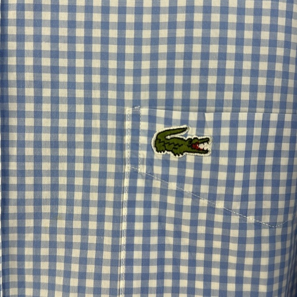 Lacoste Short Sleeve Checkered Button Down Shirt - Picture 6 of 9